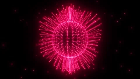 Loop red glowing sphere with dots Stock Footage 319302884