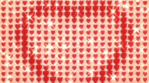 Loop red heart animated background with alfa 4k Vídeo Stock 70132777