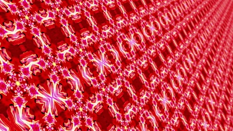 Loop red kaleidoscope animation like flower knitting pattern Stock Footage 140087481