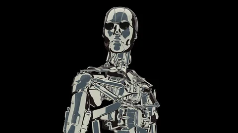 Loop retro live robot 30 fps, with Matte, yyaa100 Stock Footage 115900511