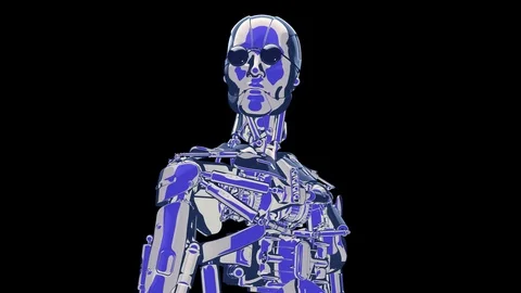 Loop retro lively robot 25 fps, with alpha, yyaa100 Stock Footage 115897964