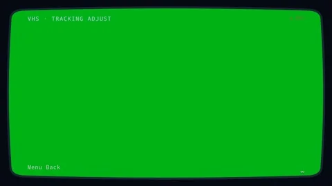 Loop Retro VHS CRT Television Frame with Green Screen Display for Keying Stock Footage 341586175