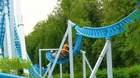 	Loop roller coaster in an amusement park Stock Footage 295873638