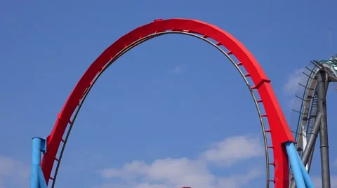 Loop Of Roller Coaster Ride Stock Footage 68376714