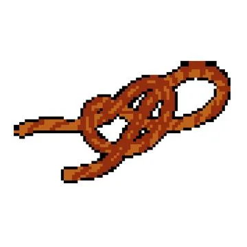 Loop rope knot pixel art vector illustration Stock Illustration