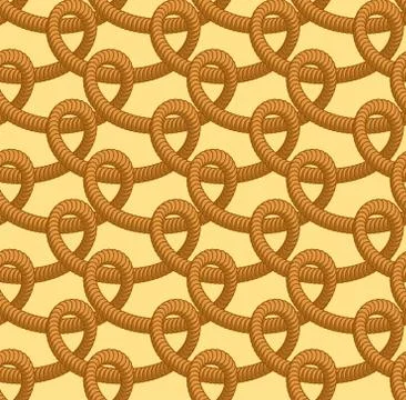 Loop rope seamless pattern. Thick rope ornament. Zigzag of braided rope. Brai Illustrazione stock