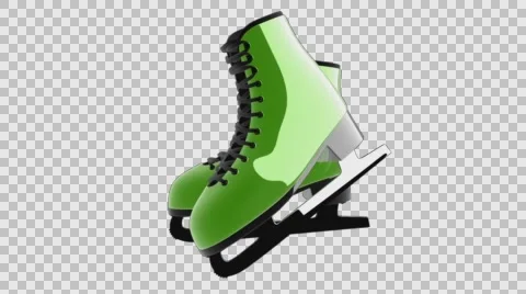 Loop rotate Figure skates with alpha Stock Footage 58519397