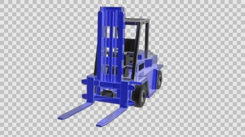 Loop rotate forklift truck with alpha Stock Footage 58261700