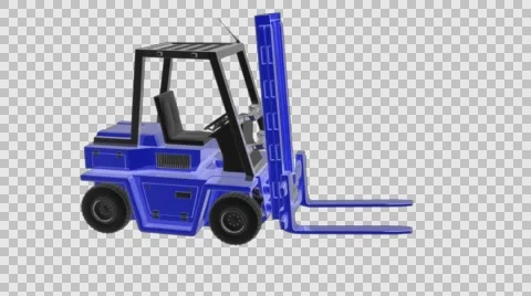 Loop rotate forklift truck with alpha Stock Footage 58263417