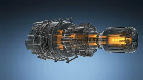 Loop rotate jet engine turbine of plane, aircraft concept, aviation Stock Footage 68869066
