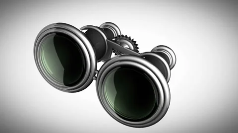 Loop rotate Retro binocular on gray background Video stock 36785010