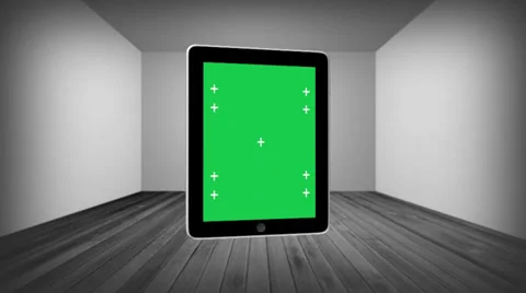 Loop Rotate Tablet With Green Screen Stock Footage 27987570