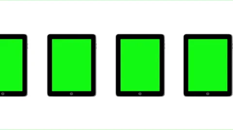 Loop Rotate Tablet With Green Screen Stock Footage