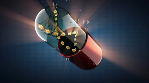 Loop rotate transparent capsule with DNA Stock Footage 56452388