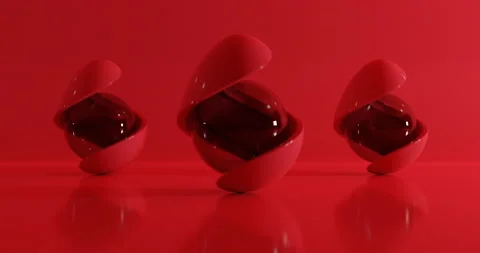 Loop rotating abstract and transparent colored ball shaped, in with studio light Stock Footage 221858873