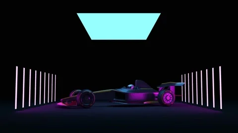Loop Rotating Racing Sport Car on studio with lights 4K Animation Stock Footage 199486952