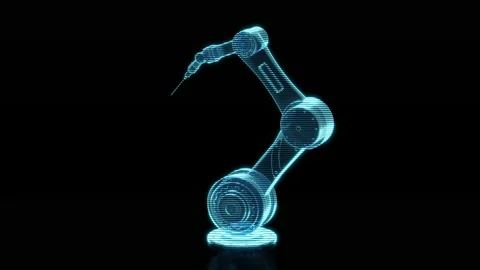 Loop rotation of mechanical arm with hol... | Stock Video | Pond5