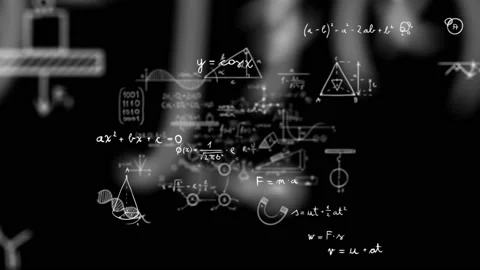 Loop of science and Physics Formulas Stock Footage 232872472