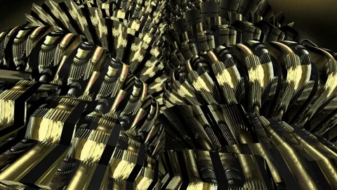 Loop of science fiction gears and blades meshing Video stock 97317577
