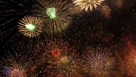 Loop seamless of real fireworks background display celebration video Stock Footage 231220502
