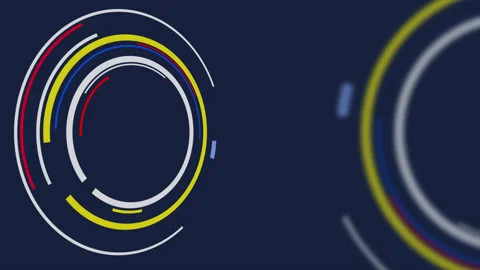 Loop seamless rotation of circles on white and blue background Stock Footage 140066651