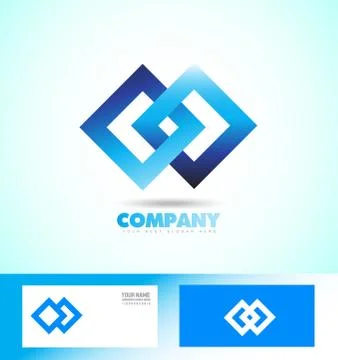 Loop seamless square rhombus logo Stock Illustration
