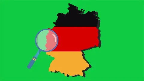 Loop search with magnifying glass on the Germany map Stock Footage 155331271