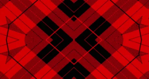 Loop sequence of motion background video. Red and black tartan stripes style gra Stock Footage 168930740