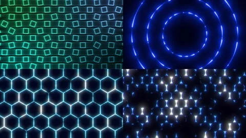 Loop set of techno digital backgrounds. a pack of glowing backgrounds. Stock Footage 313056774