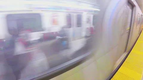 Loop of Shanghai subway arriving at station. Stock Footage 49969552