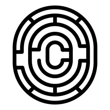 Loop signature icon outline vector. Id scanner Stock Illustration