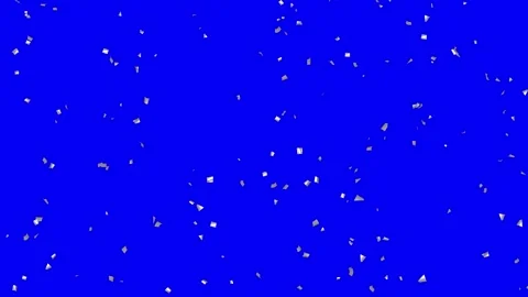 Loop Silver confetti falling over Blue Screen Stock Footage 279876462