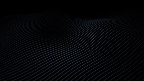Loop slow motion blue lines pattern on black background Stock Footage 345327863