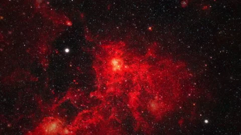 Loop space flight fly to mysterious red nebula 스톡 동영상 154158809