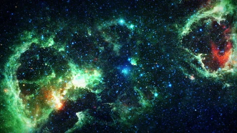 Loop Space travel to the Heart and Soul nebulae Stock Footage 157050823