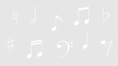 Loop sparkling hand-drawn musical notes and symbols Video stock 341546729