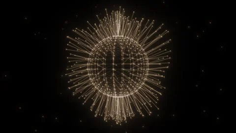 Loop is a sphere with lines. A glowing cosmic ball Stock Footage 314963056
