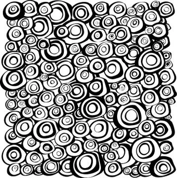 Loop spiral concentric circles background in black and white Illustrazione stock