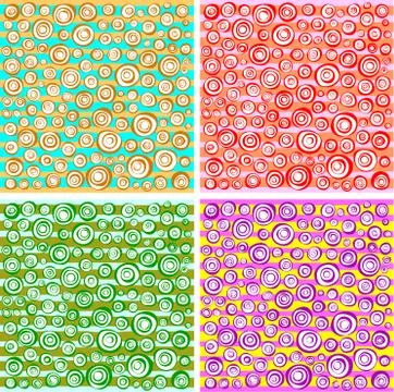 Loop spiral concentric circles collection in different color Stock Illustration