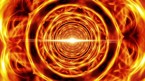 Loop Spiral Fire Energy Time Warp Vortex Tunnel Stock Footage 143338822
