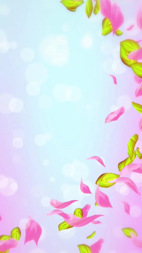 Loop Spring cherry blossom petals and leaves, nature gradient design element Stock Footage 277790361