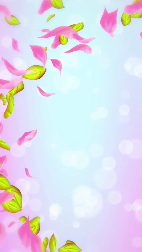 Loop Spring cherry blossom petals and leaves, nature gradient design element Stock Footage 277790422