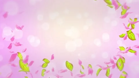 Loop Spring cherry blossom petals and leaves, nature gradient design element Stock Footage 277790434