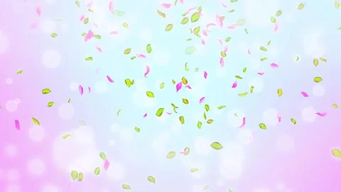 Loop Spring cherry blossom petals and leaves, nature gradient design element Stock Footage 277790466