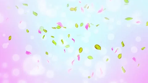 Loop Spring cherry blossom petals and leaves, nature gradient design element Stock Footage 277790478