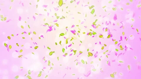 Loop Spring cherry blossom petals and leaves, nature gradient design element Stock Footage 277790530