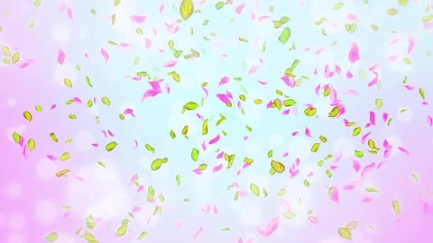 Loop Spring cherry blossom petals and leaves, nature gradient design element Stock Footage 277790538