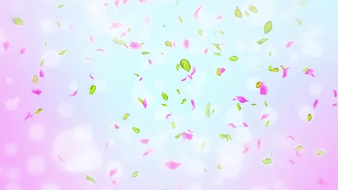 Loop Spring cherry blossom petals and leaves, nature gradient design element Stock Footage 277790577