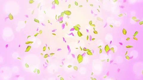 Loop Spring cherry blossom petals and leaves, nature gradient design element Stock Footage 277790595