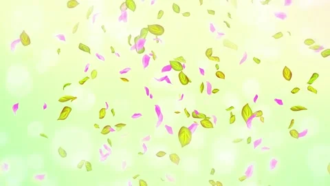 Loop Spring cherry blossom petals and leaves, nature gradient design element Stock Footage 277790614